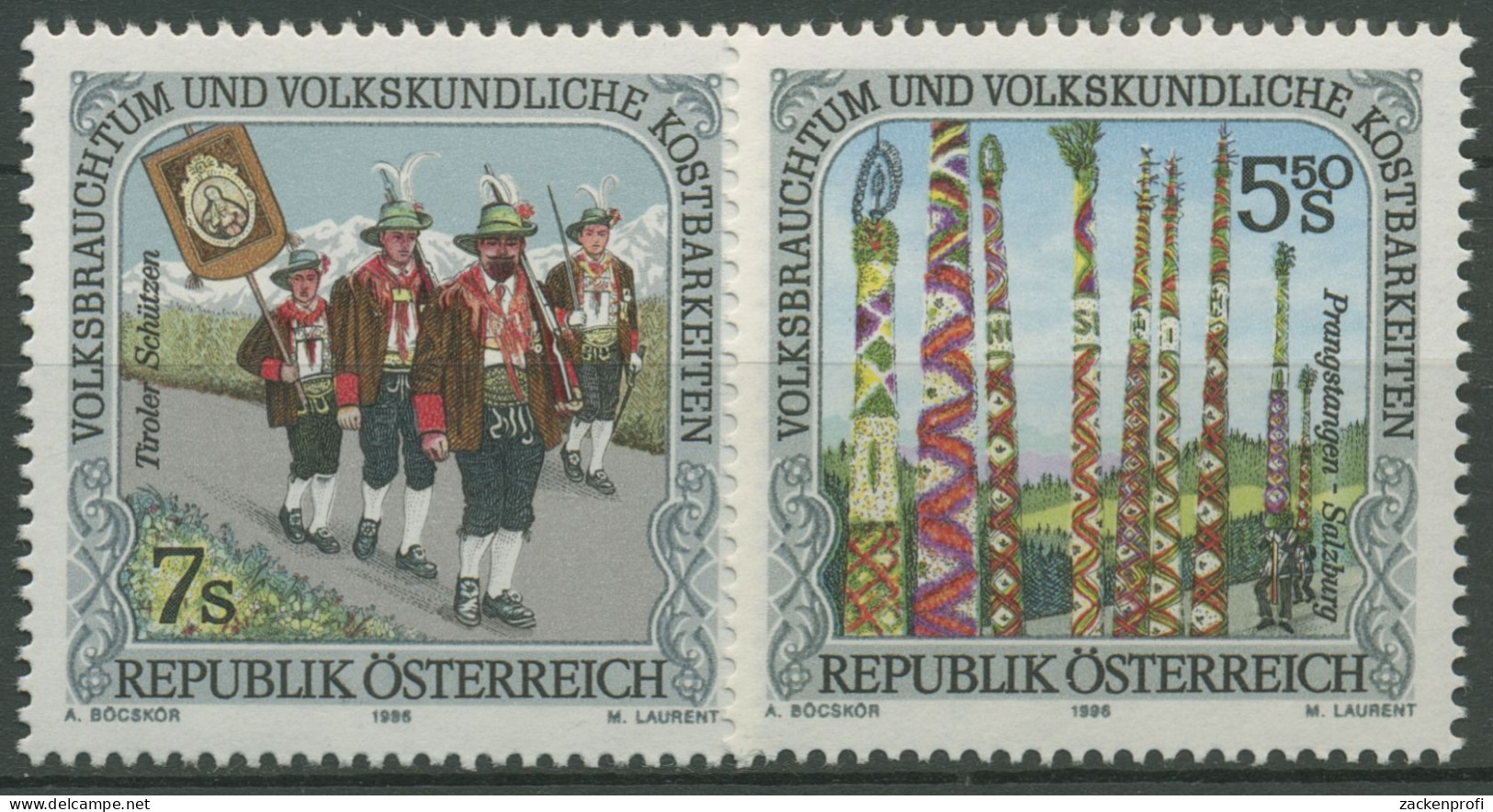 Österreich 1996 Volksbrauchtum Prangstangen Schützen 2191/92 Postfrisch - Nuovi