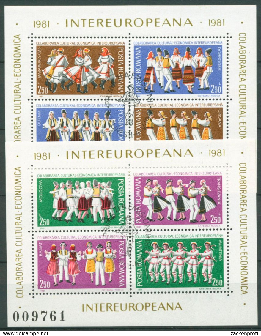 Rumänien 1981INTEREUROPA Tanz Tanzgruppen Block 178/79 Gestempelt (C92007) - Hojas Bloque