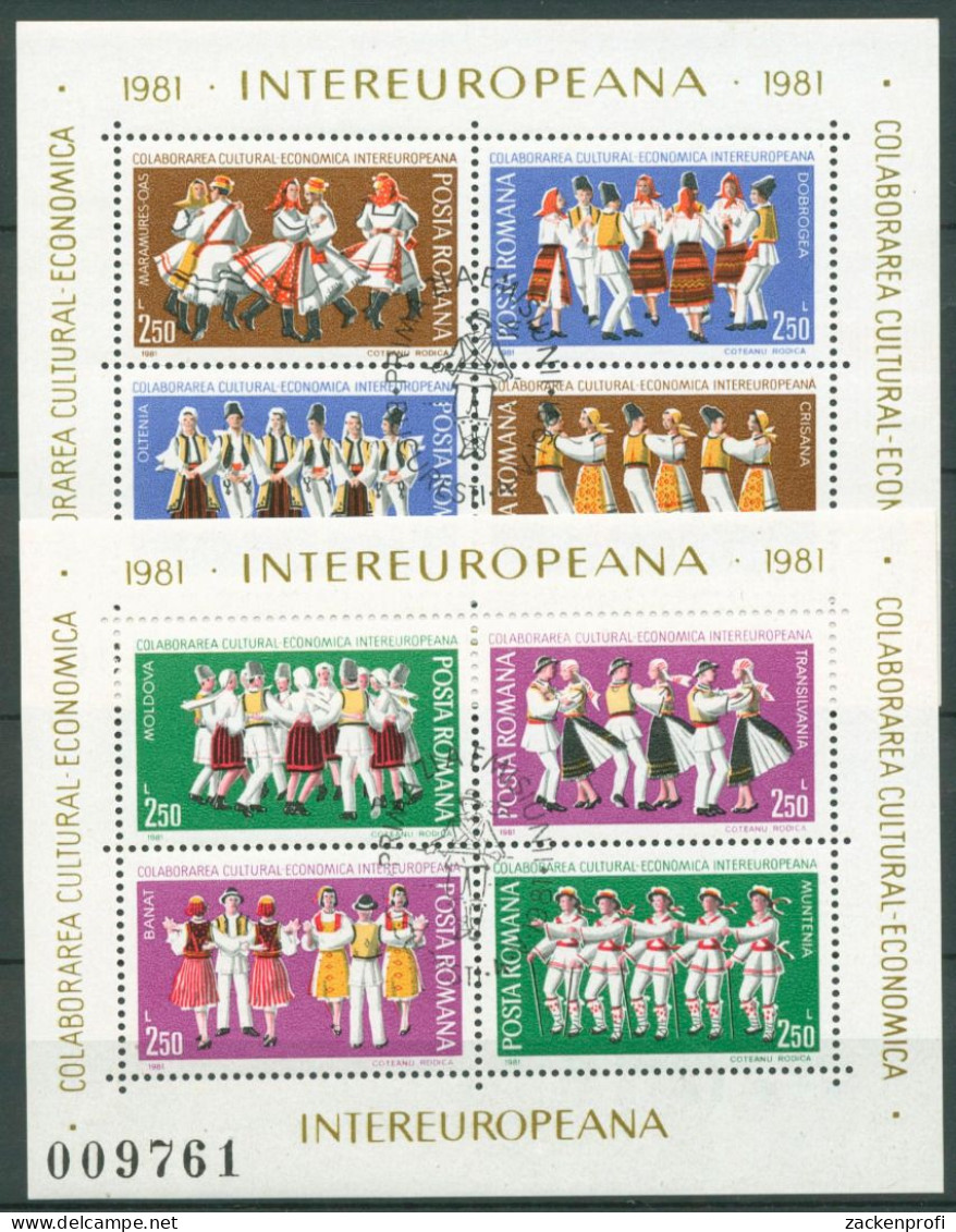 Rumänien 1981INTEREUROPA Tanz Tanzgruppen Block 178/79 Gestempelt (C92007) - Blocs-feuillets