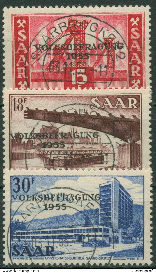 Saarland 1955 Volksbefragung Im Saarland 362/64 Gestempelt - Unused Stamps