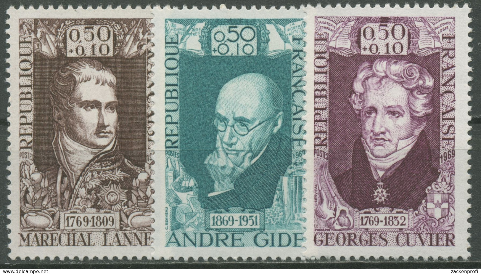 Frankreich 1969 Persönlichkeiten 1670/72 Postfrisch - Unused Stamps
