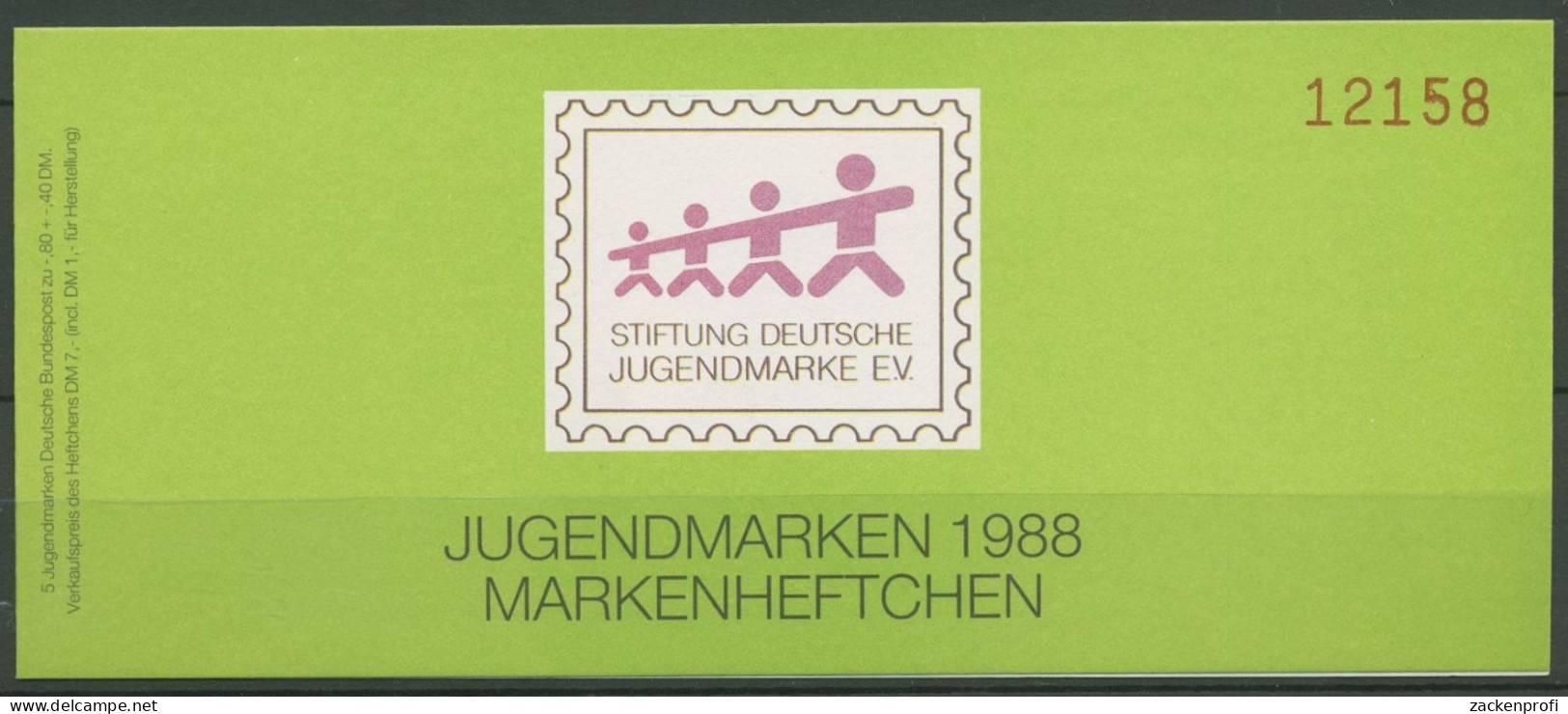 Bund Jugendmarke 1988 Musiker Markenheftchen (1363) MH 1 Postfrisch (C60147) - Altri & Non Classificati