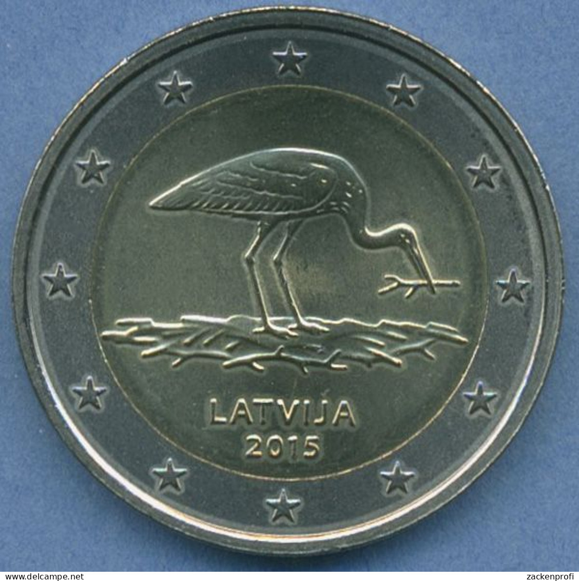 Lettland 2 Euro 2015 Tierschutz Schwarzstorch, Vz/st (m4976) - Latvia