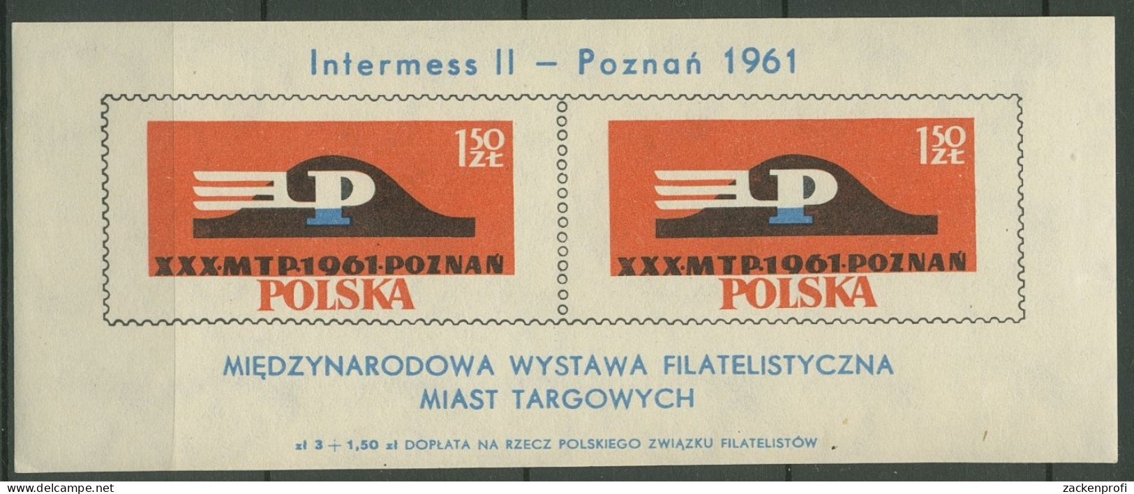 Polen 1961 Briefmarkenausstellung INTERMESS II Posen Block 25 Postfr. (C93236) - Blokken & Velletjes