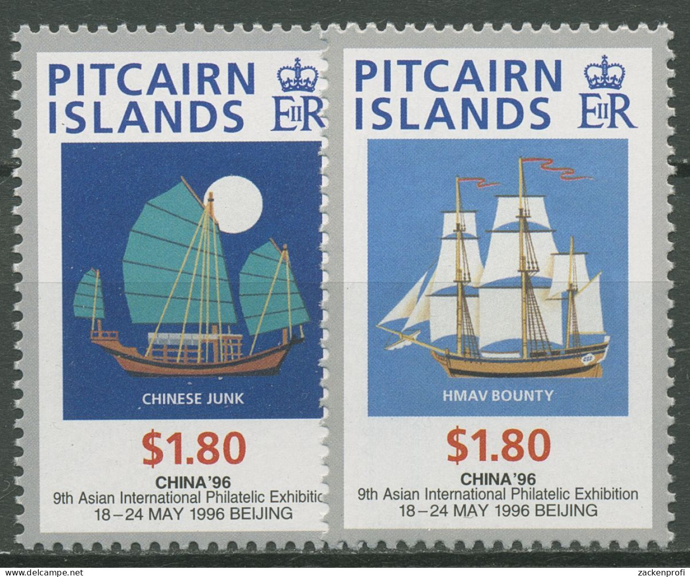 Pitcairn 1996 CHINA '96 Peking Segelschiffe 479/80 Postfrisch - Pitcairn Islands