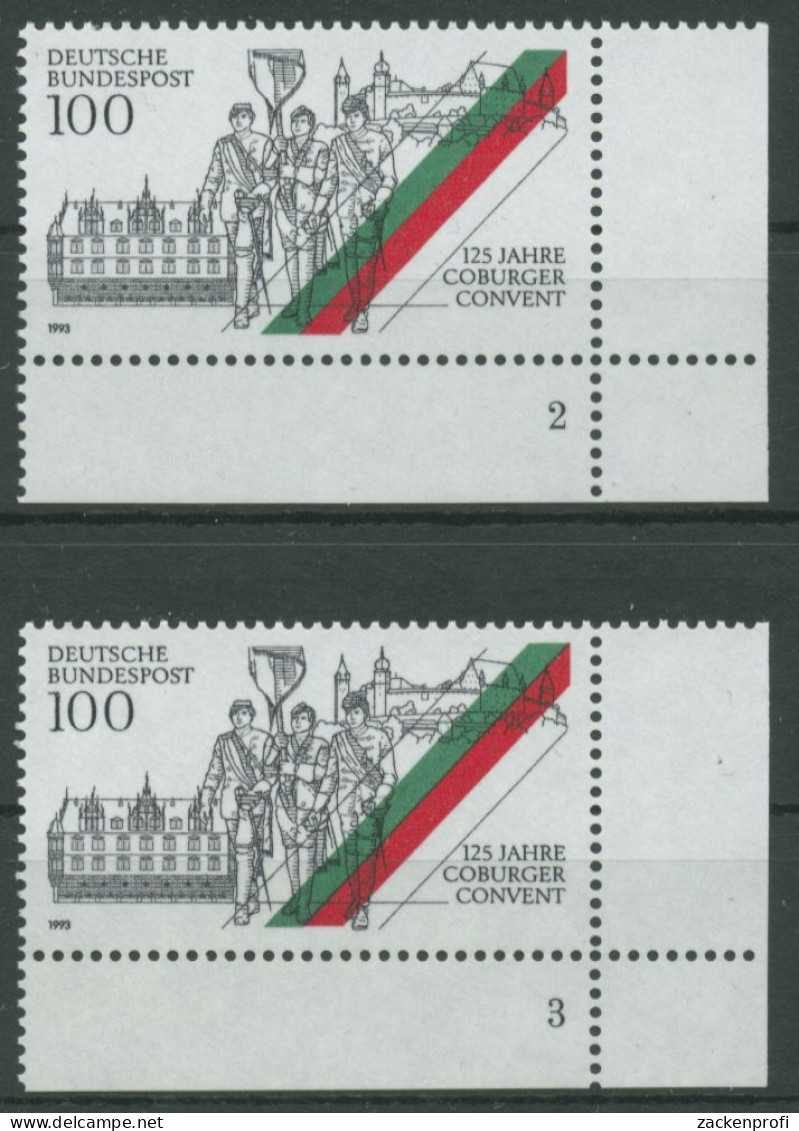 Bund 1993 Coburger Convent Formnummer 1676 Ecke 4 FN 2,3 Postfrisch (E2136) - Unused Stamps