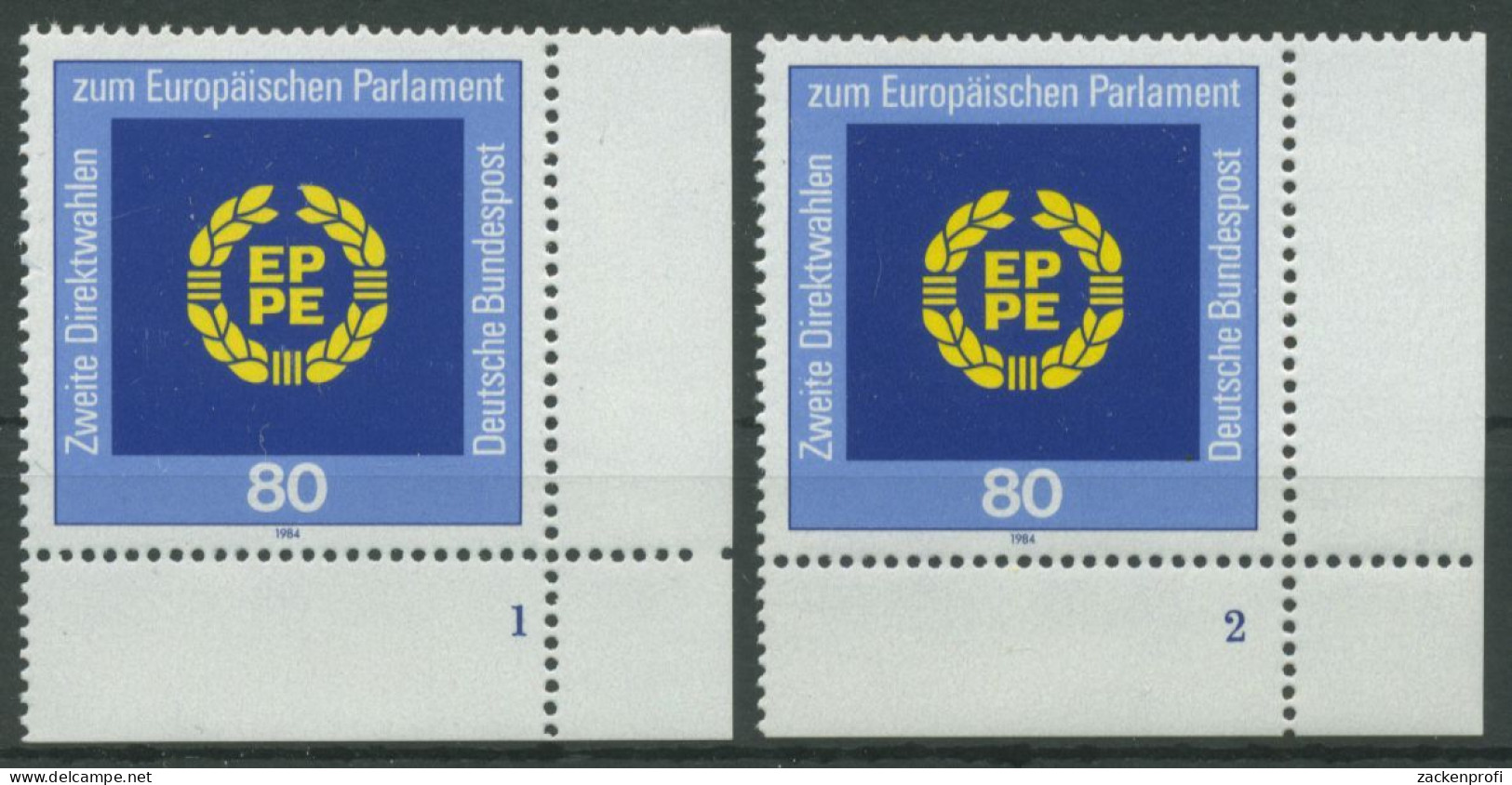 Bund 1984 Europäisches Parlament Formnummer 1209 Ecke 4 FN 1,2 Postfrisch(E1255) - Ungebraucht