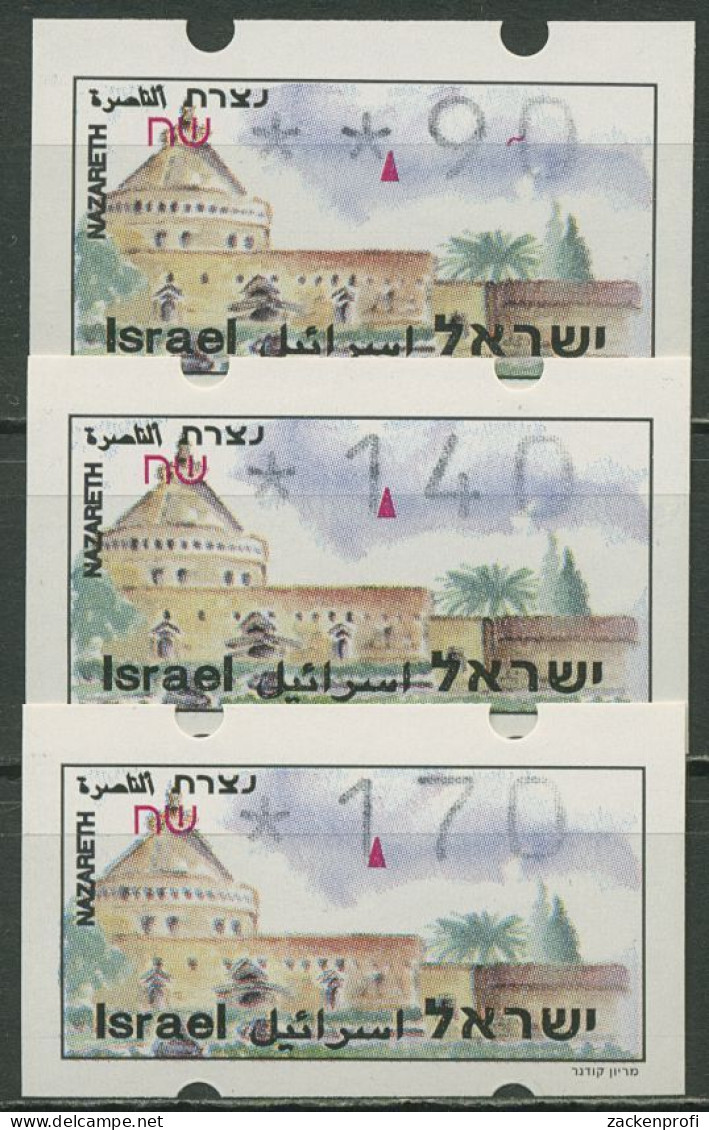 Israel ATM 1994 Nazareth Satz 3 Werte (ohne Phosphor) ATM 13.1 X S3 Postfrisch - Automatenmarken (Frama)