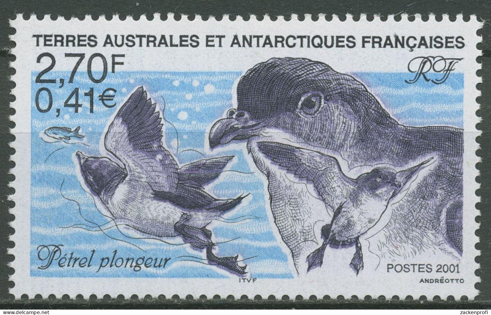 Franz. Antarktis 2001 Tiere Der Antarktis Sturmvogel 440 Postfrisch - Unused Stamps