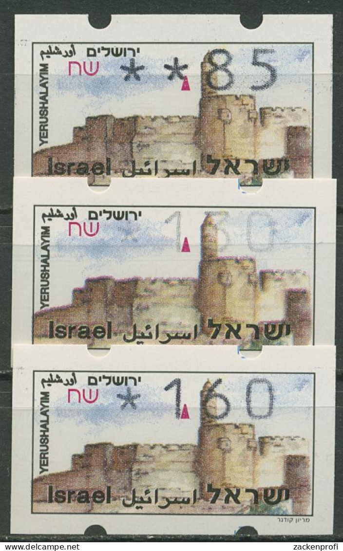 Israel ATM 1994 Jerusalem Satz 3 Werte (ohne Phosphor) ATM 12.1 X S1 Postfrisch - Automatenmarken (Frama)