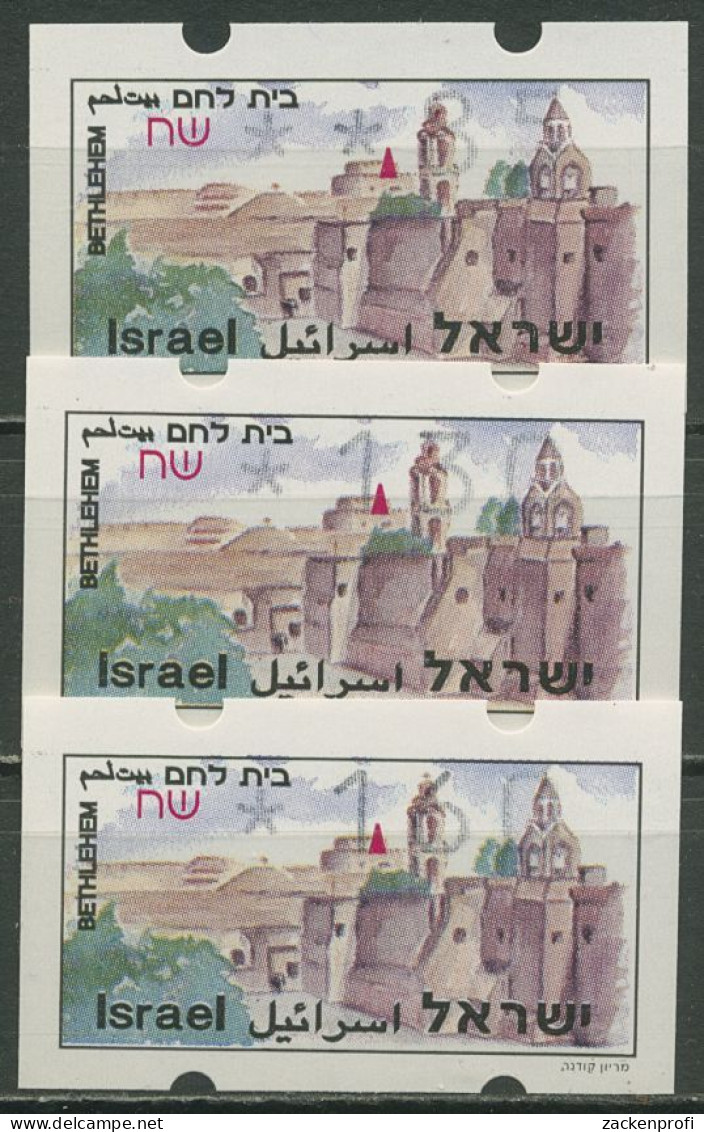 Israel ATM 1994 Bethlehem Satz 3 Werte (ohne Phosphor) ATM 11.1 X S1 Postfrisch - Frankeervignetten (Frama)