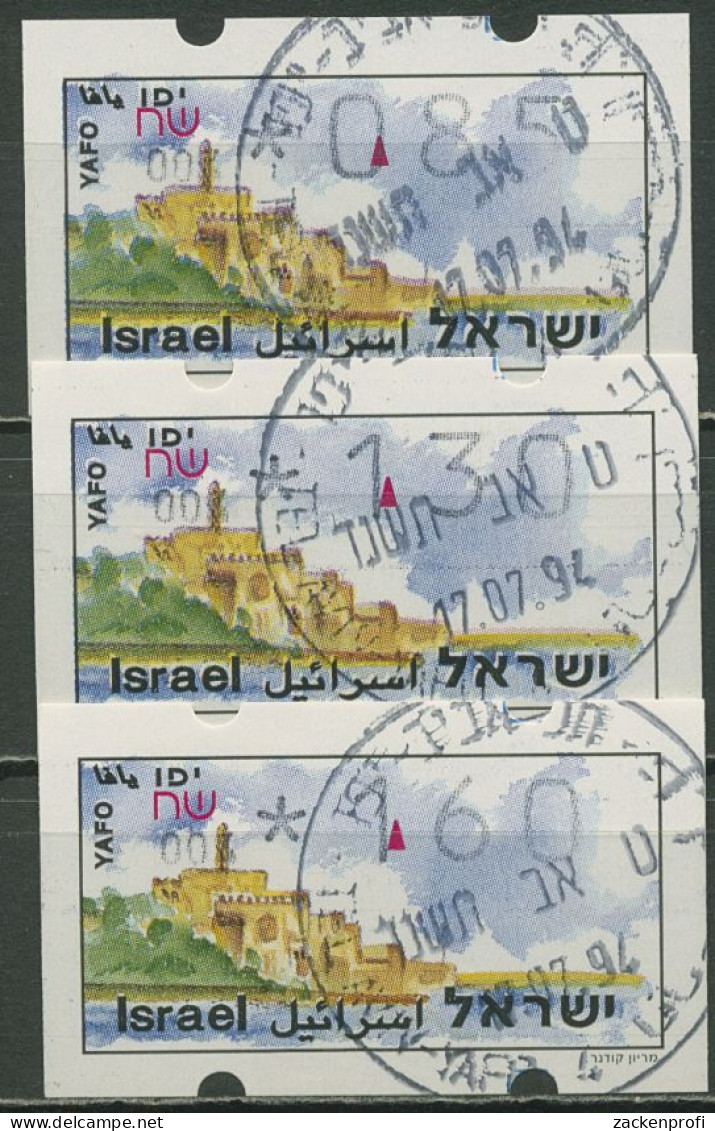 Israel ATM 1994 Jaffa Automat 004, Satz 3 Werte, ATM 16.1 X S1 Gestempelt - Affrancature Meccaniche/Frama