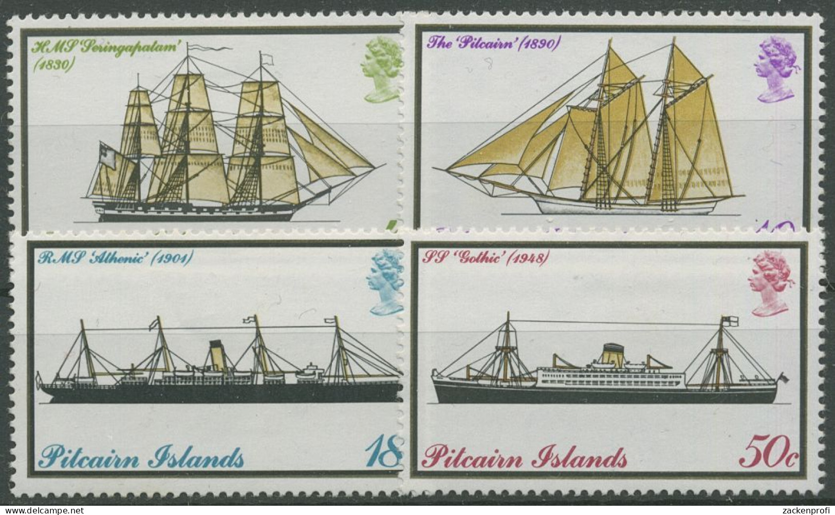 Pitcairn 1975 Postschiffe 147/50 Mit Falz - Islas De Pitcairn