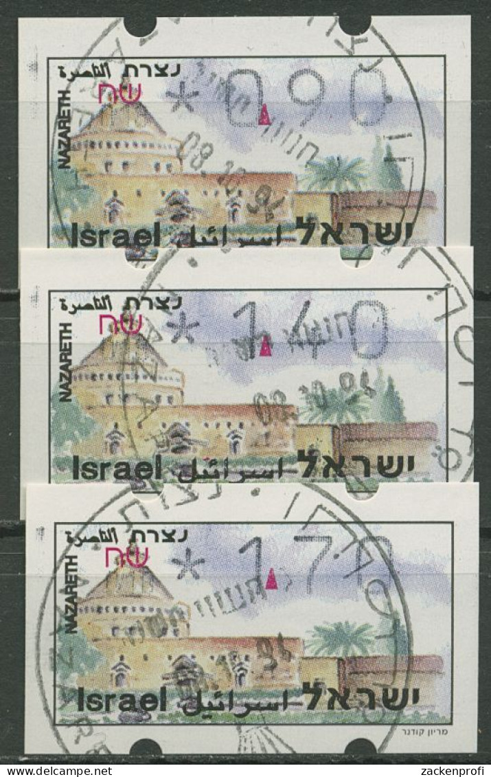 Israel ATM 1994 Nazareth Automat 018, Satz 3 Werte, ATM 19.1 X S2 Gestempelt - Automatenmarken (Frama)