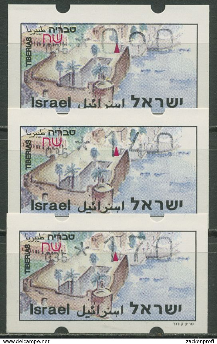 Israel ATM 1994 Tiberias Automat 035, Satz 3 Werte, ATM 15.2 X S2 Postfrisch - Automatenmarken (Frama)