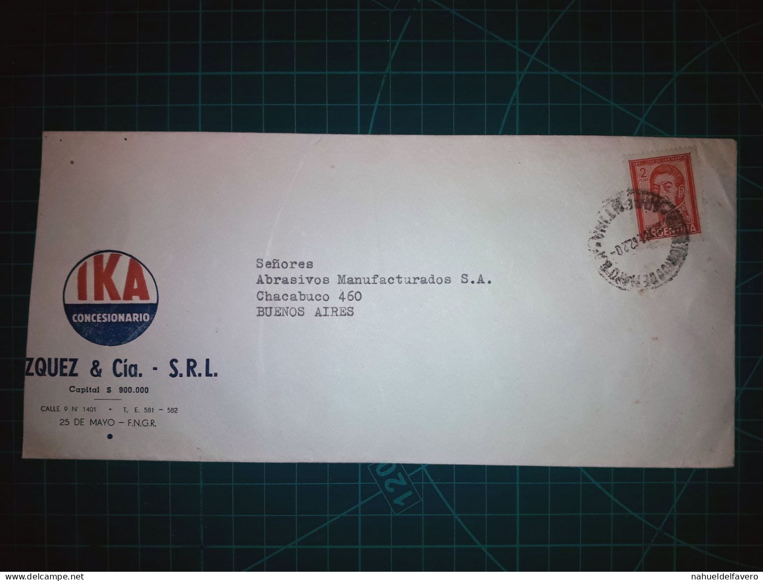 ARGENTINE; L'enveloppe De "IKA Concesionario" A été Envoyée à La Capitale Fédérale Avec Un Timbre-poste De : Gral San Ma - Gebraucht