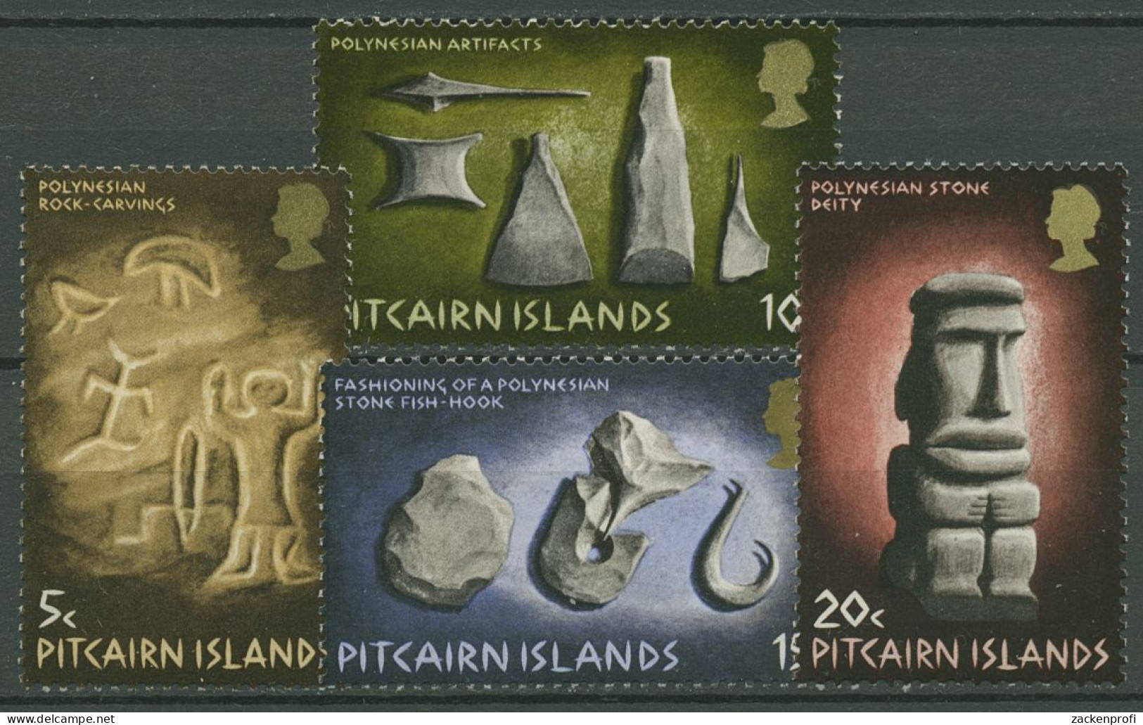 Pitcairn 1971 Funde Aus Dem 6. Jahrhundert Felszeichnung 119/22 Mit Falz - Pitcairneilanden