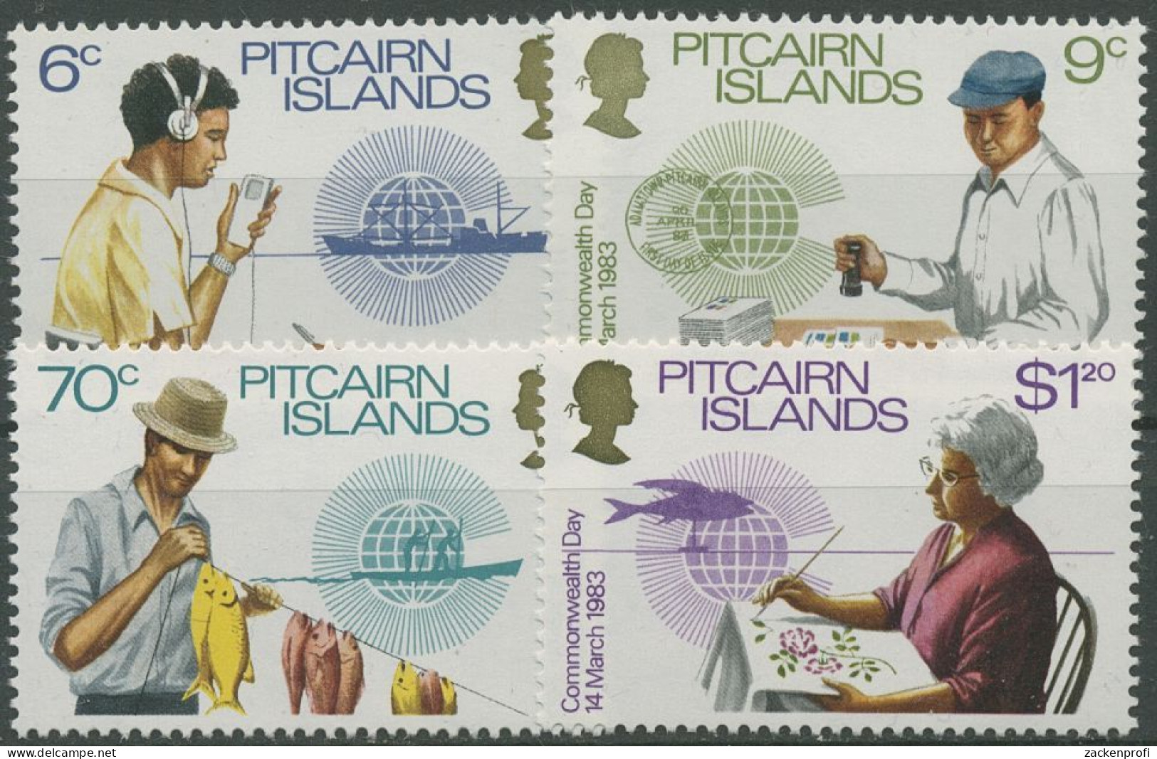 Pitcairn 1983 Commonwealth-Tag Funker Fischer 226/29 Postfrisch - Pitcairneilanden