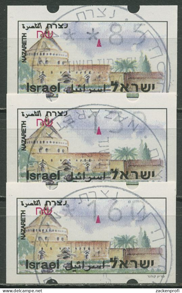 Israel ATM 1994 Nazareth Satz 3 Werte (ohne Phosphor) ATM 13.1 X S1 Gestempelt - Affrancature Meccaniche/Frama