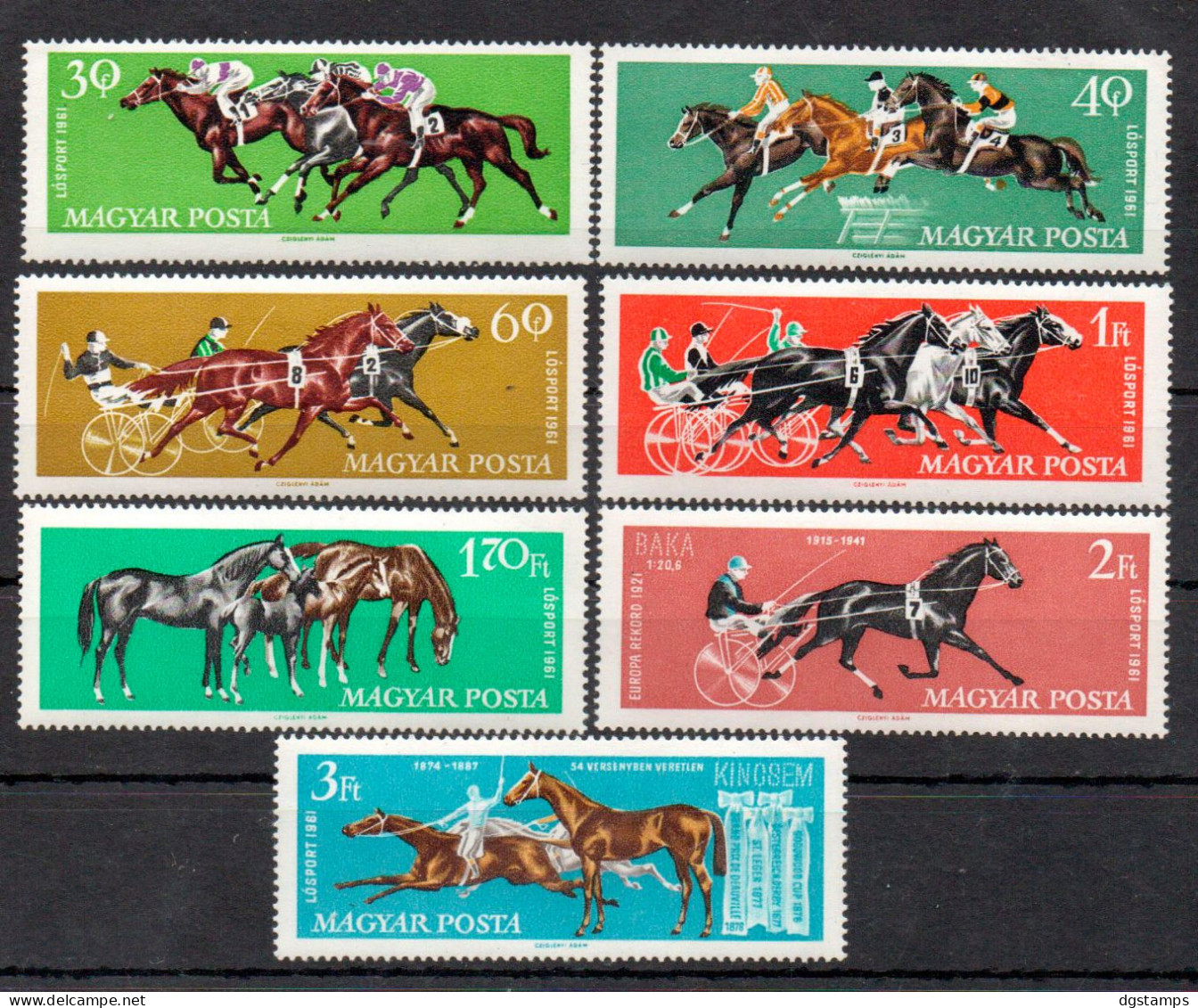 Hungary 1961 ** YT1459-65 Horses, Equestrian Sport. - Hippisme