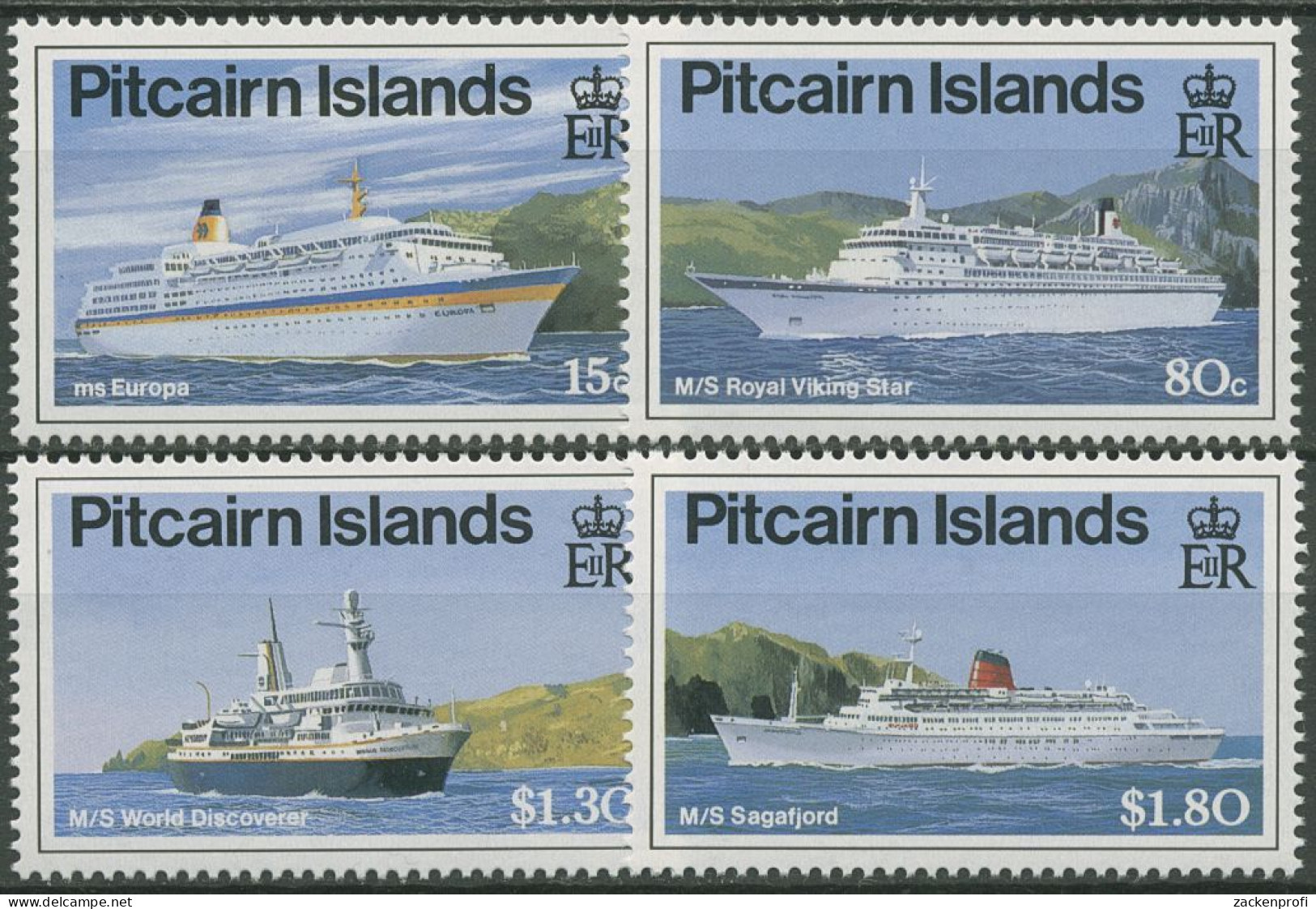 Pitcairn 1991 Kreuzfahrtschiffe 377/80 Postfrisch - Pitcairninsel