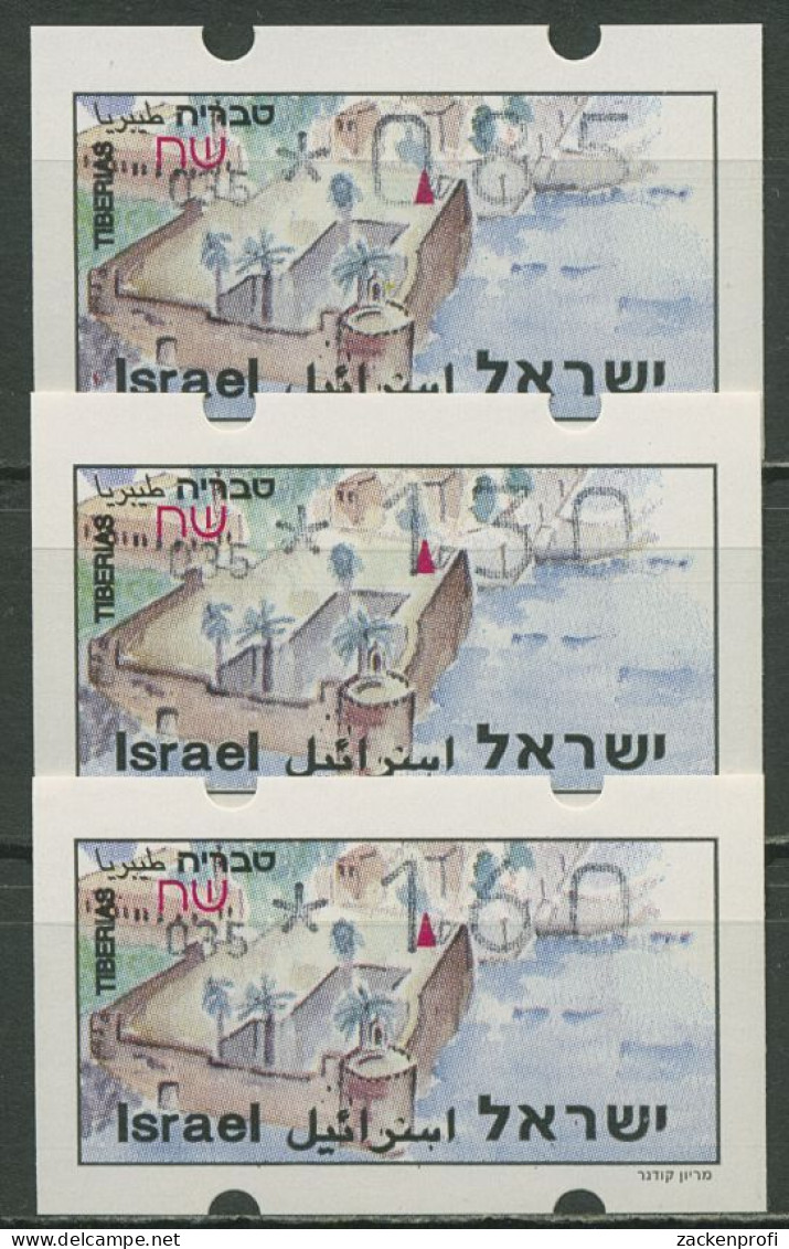 Israel ATM 1994 Tiberias Automat 035, Satz 3 Werte, ATM 15.2 X S1 Postfrisch - Automatenmarken (Frama)