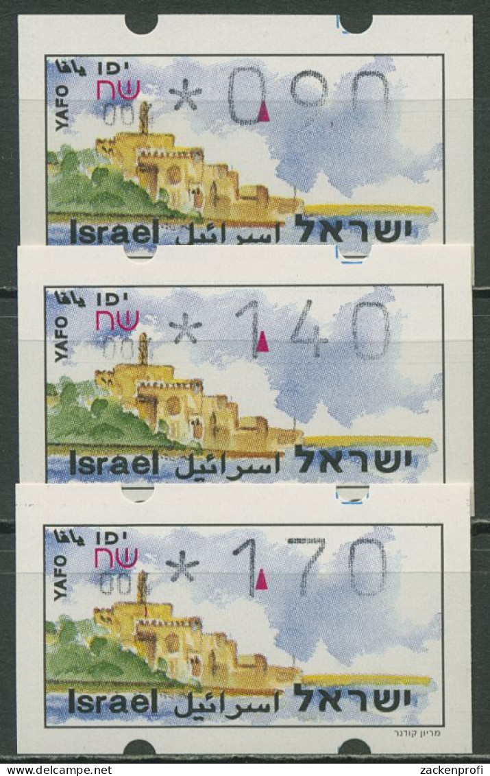 Israel ATM 1994 Jaffa Automat 004, Satz 3 Werte, ATM 16.1 X S2 Postfrisch - Franking Labels