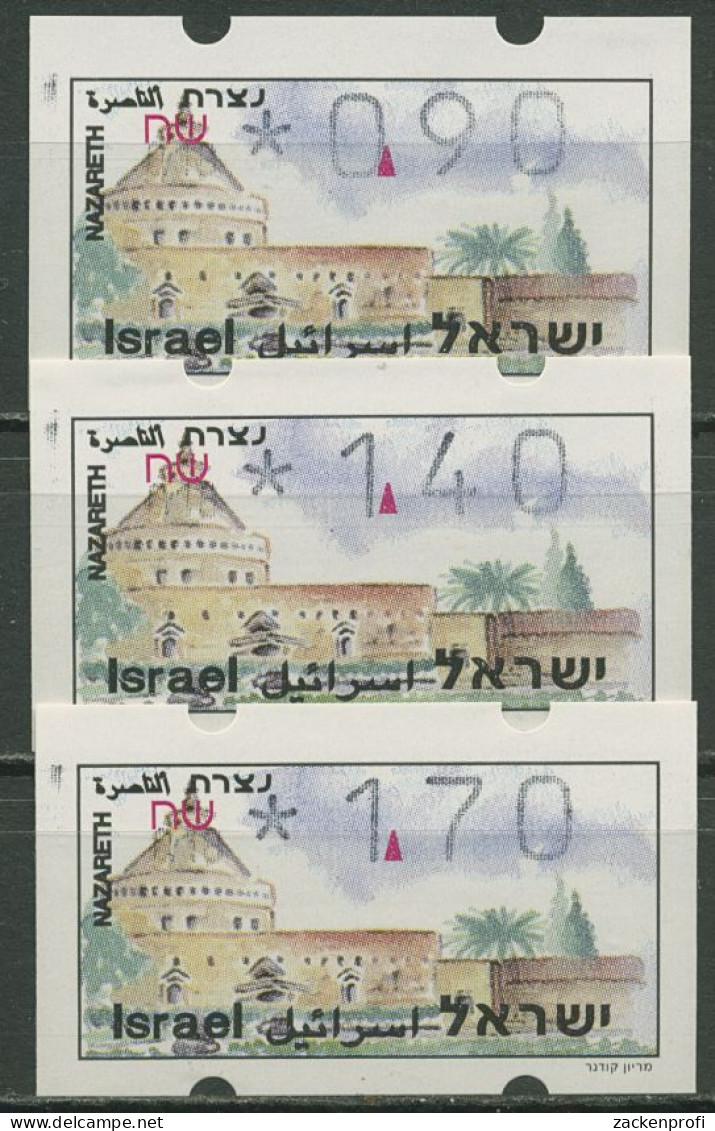 Israel ATM 1994 Nazareth Automat 018, Satz 3 Werte, ATM 19.1 X S2 Postfrisch - Franking Labels