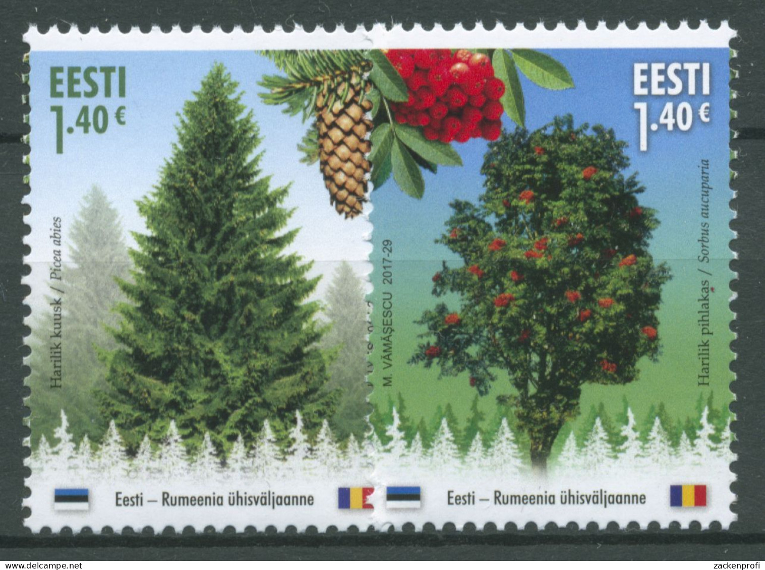 Estland 2017 Freundschaft Mit Rumänien Bäume 905/06 Postfrisch - Estland