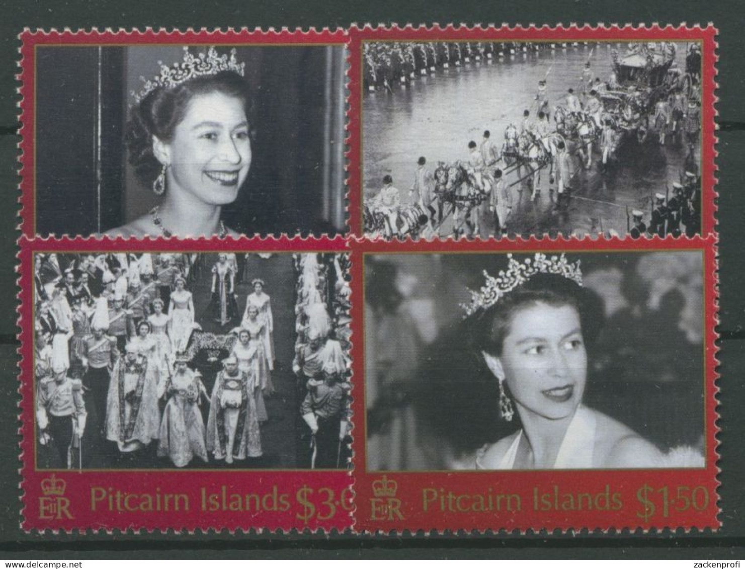 Pitcairn 2003 50 Jahre Krönung Königin Elisabeth II. 633/36 Postfrisch - Pitcairninsel