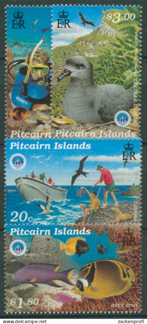 Pitcairn 1998 Jahr Des Ozeans Fische Taucher Sturmvogel 526/29 Postfrisch - Pitcairn