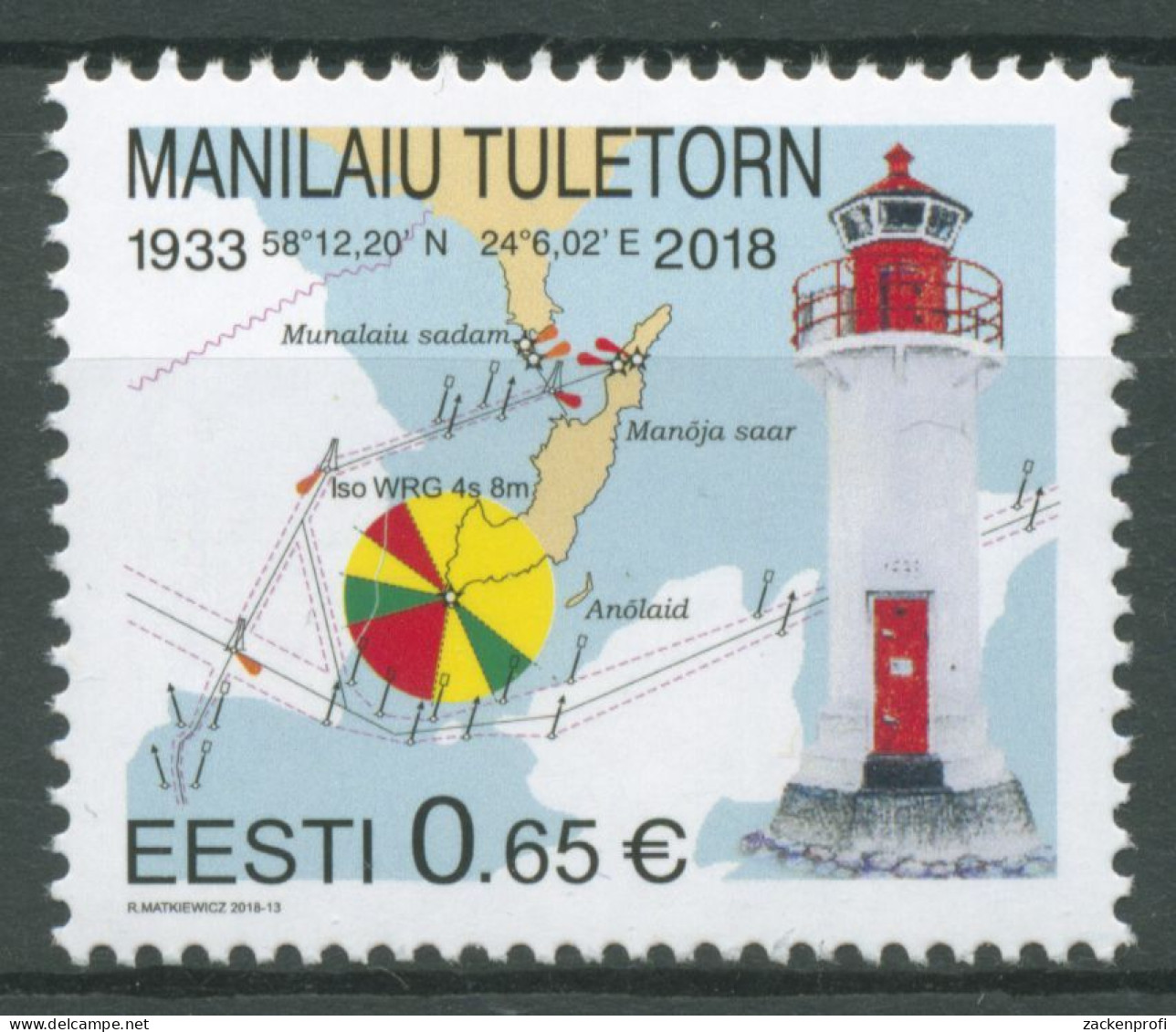 Estland 2018 Leuchttürme Manilaid 923 Postfrisch - Estonie