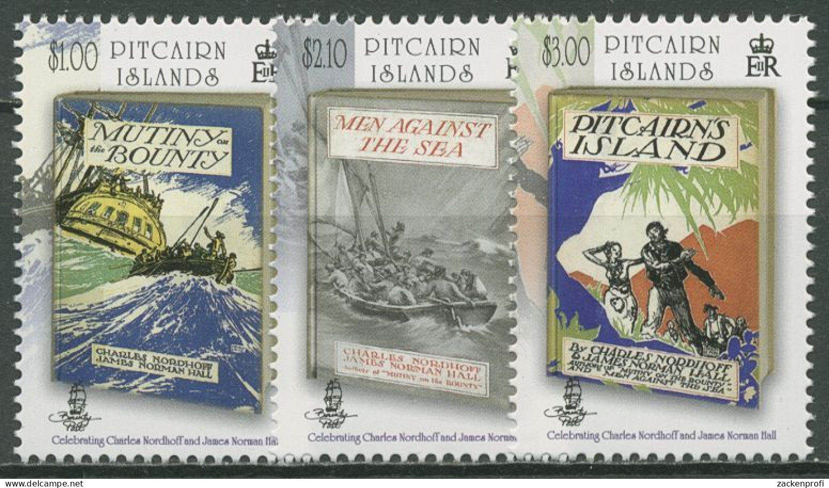 Pitcairn 2013 Schriftsteller Nordhoff Und Hall 873/75 Postfrisch - Pitcairn Islands