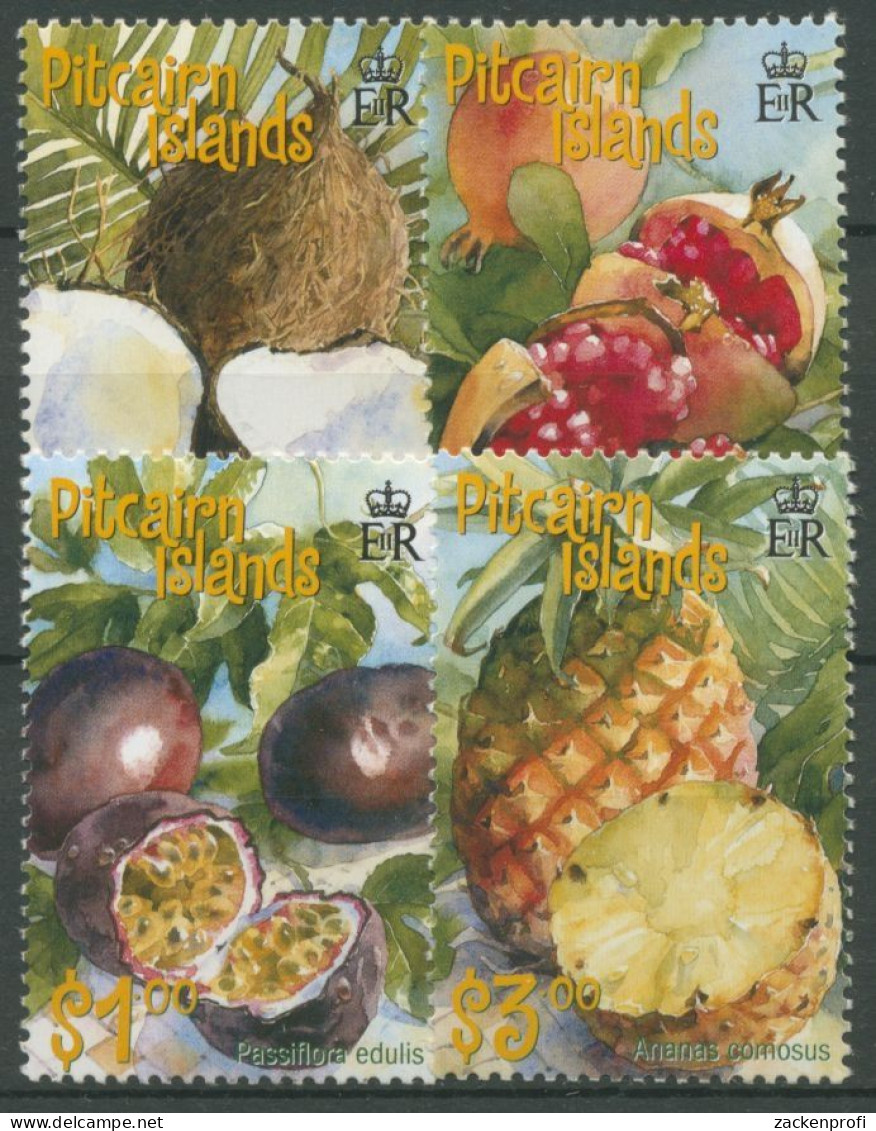 Pitcairn 2001 Tropische Früchte Ananas Granatapfel Kokosnuss 580/83 Postfrisch - Pitcairninsel