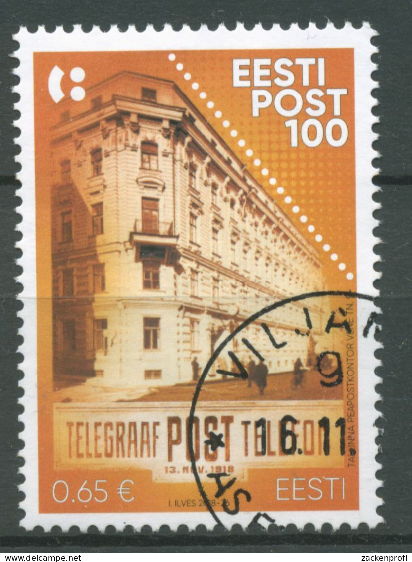 Estland 2018 100 Jahre Post Hauptpostamt Tallin 935 Gestempelt - Estonia