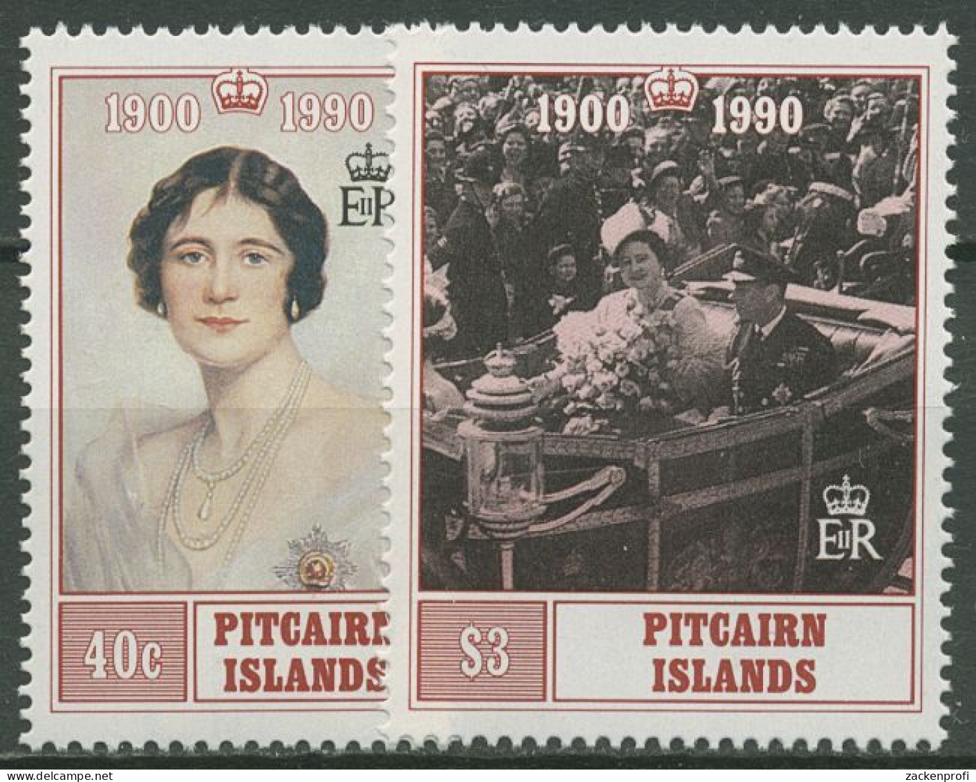 Pitcairn 1990 90 Geburtstag Königinmutter Elisabeth 360/61 Postfrisch - Pitcairn Islands