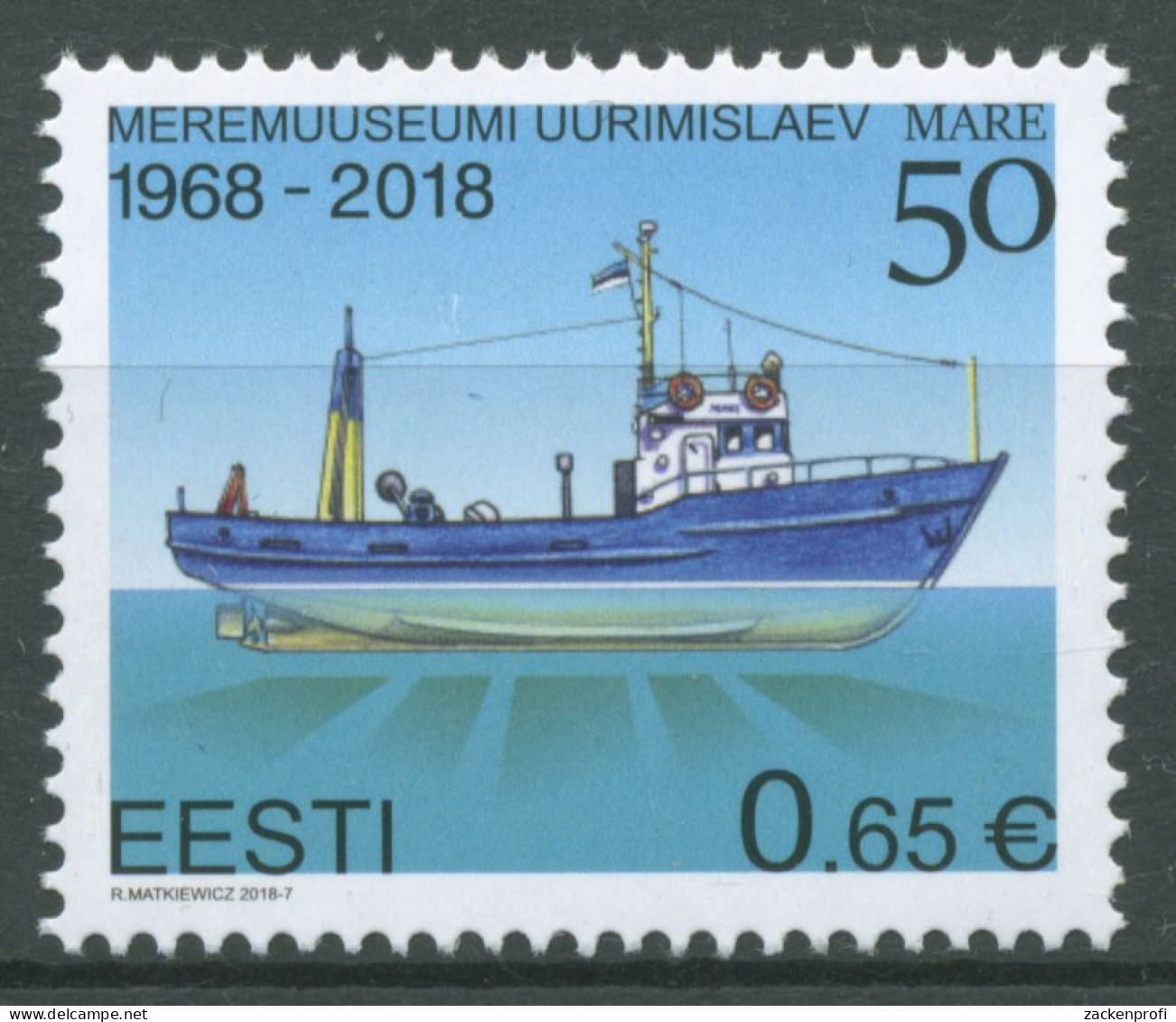 Estland 2018 Meeresmuseum Forschungsschiff Mare 917 Postfrisch - Estonie