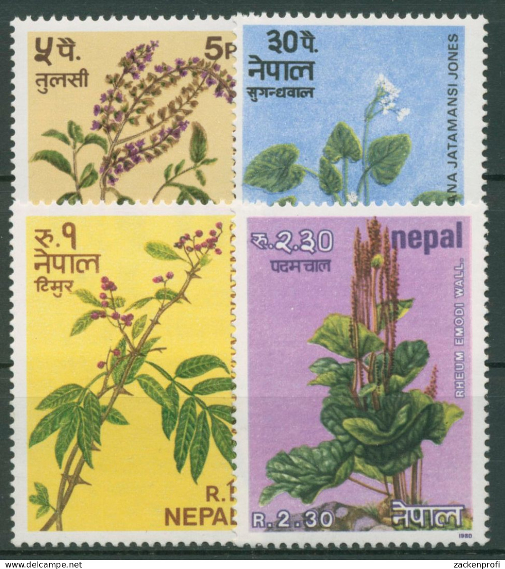 Nepal 1980 Pflanzen Gewürze Basilikum Baldrian Pfeffer 393/96 Postfrisch - Nepal