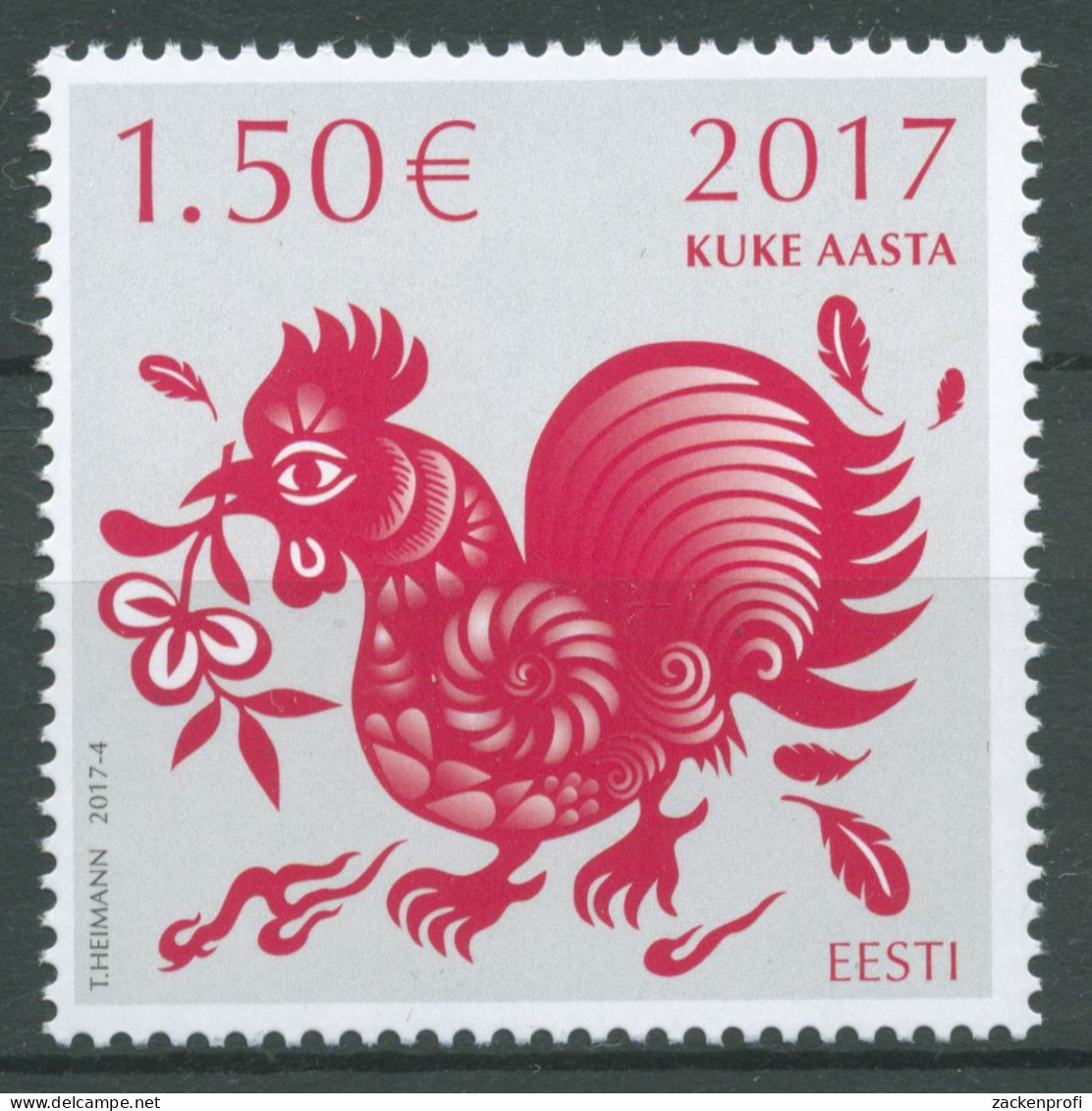 Estland 2017 Chinesisches Neujahr Jahr Des Hahnes 881 Postfrisch - Estonie