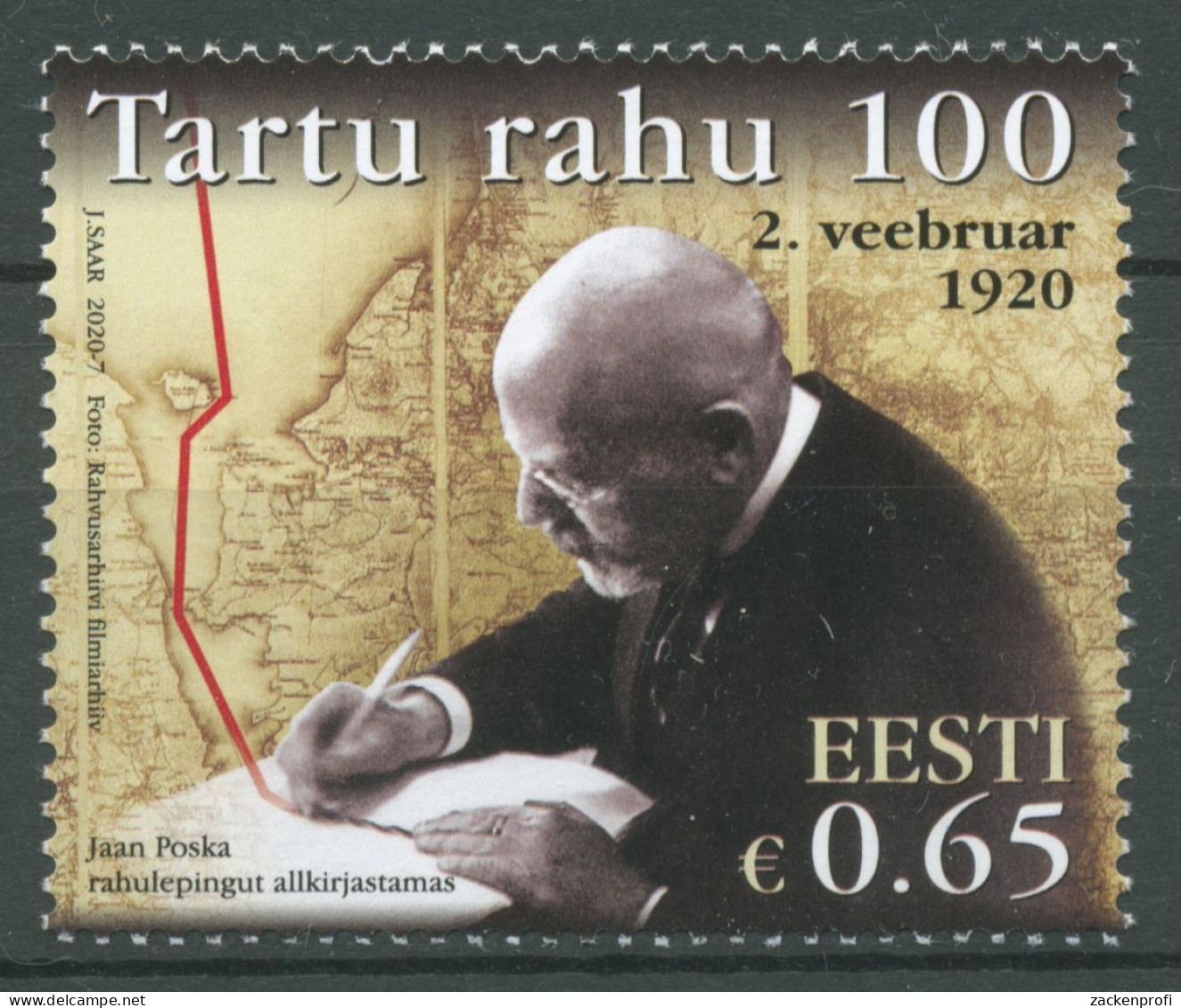 Estland 2020 Friedensvertrag Von Dorpat 977 Postfrisch - Estland