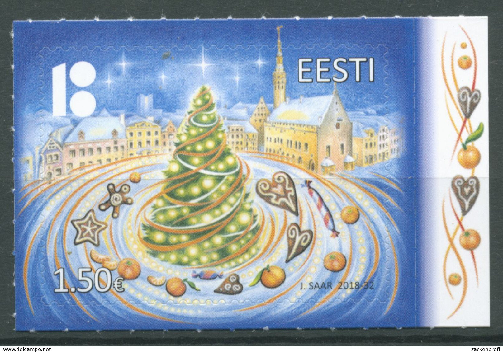 Estland 2018 Weihnachten Rathausplatz Tallin 941 Postfrisch - Estonie