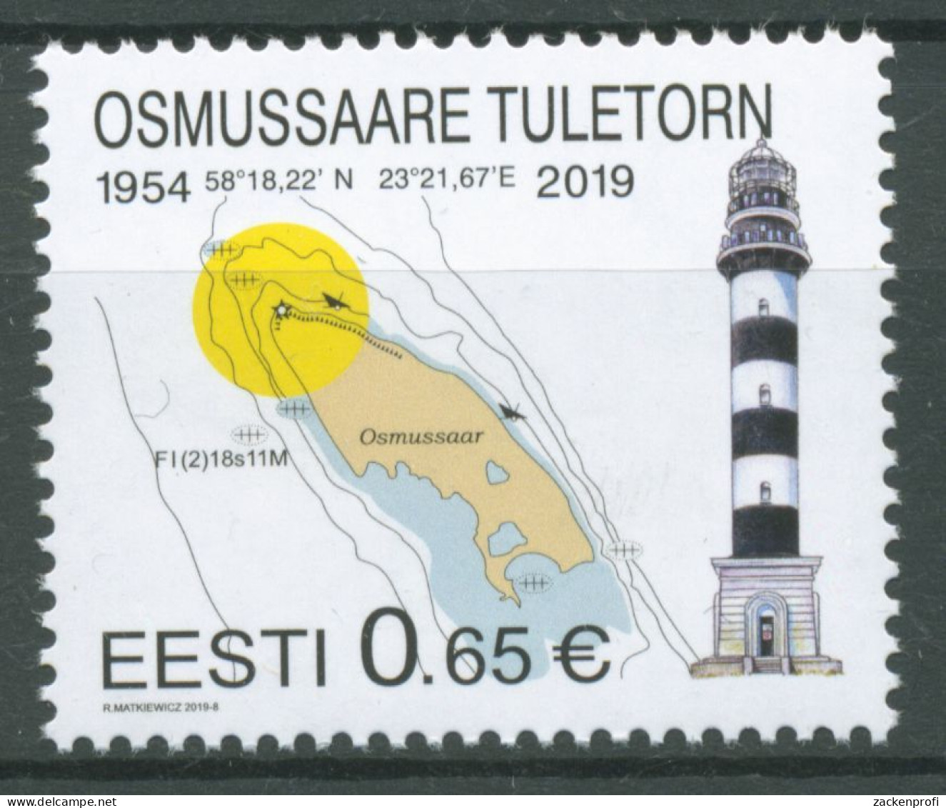 Estland 2019 Leuchttürme Osmussaare 950 Postfrisch - Estonie
