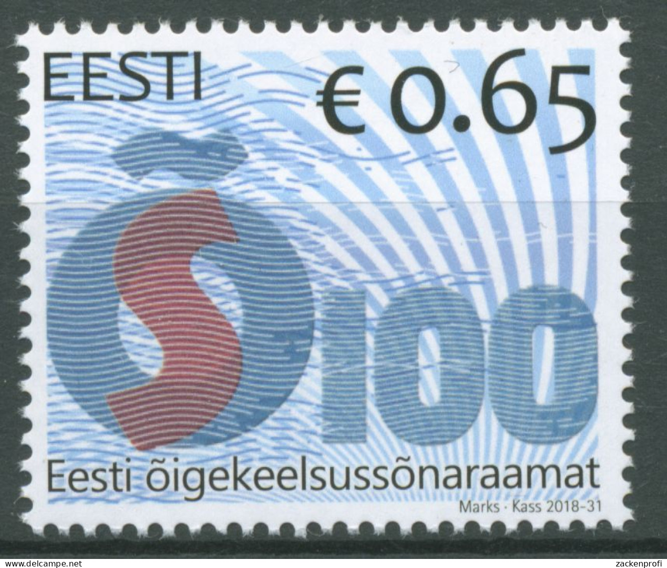 Estland 2018 100 Jahre Orthographisches Wörterbuch 940 Postfrisch - Estland