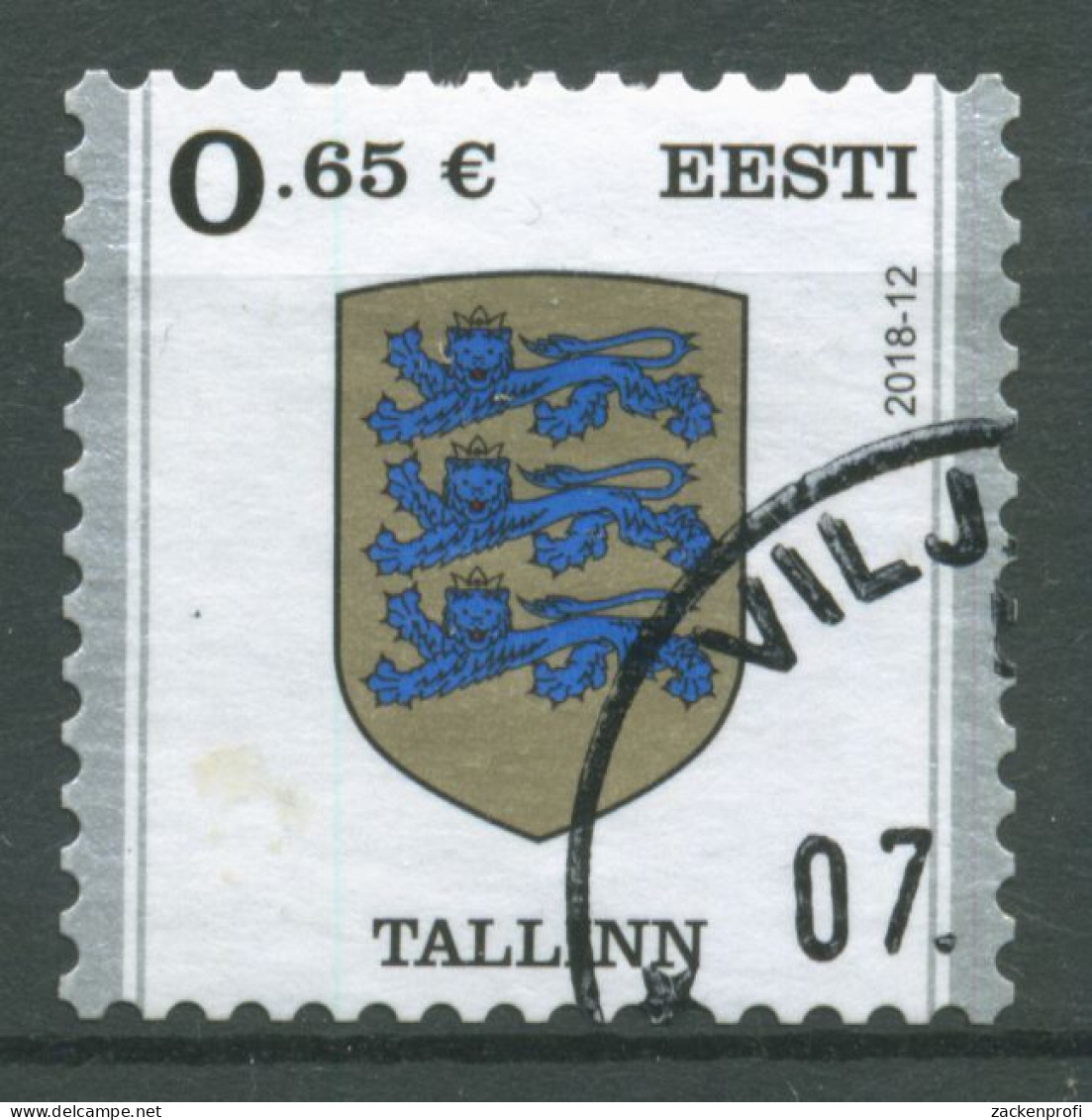 Estland 2018 Stadtwappen 922 Gestempelt - Estonie