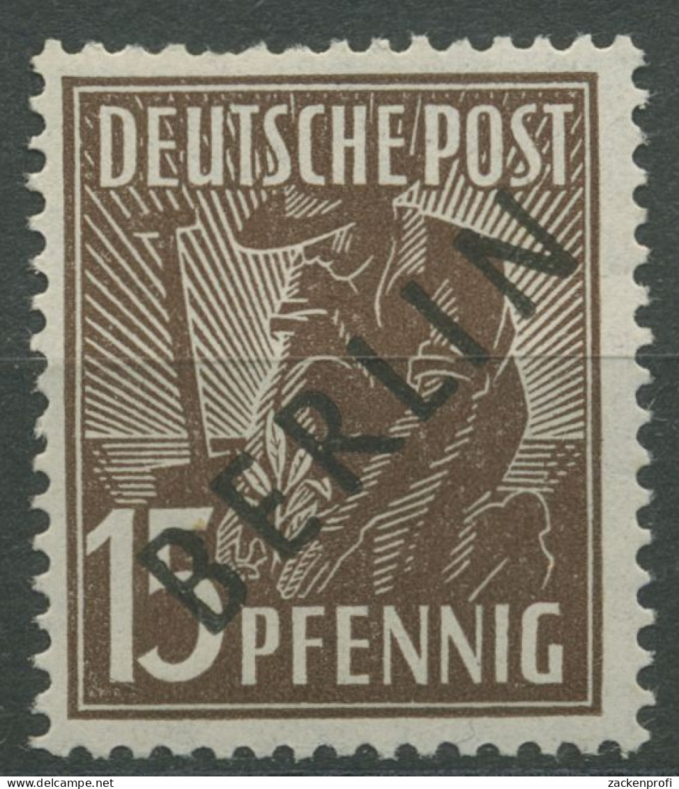 Berlin 1948 Schwarzaufdruck 6 Postfrisch, Kl. Zahnfehler (R80820) - Nuevos