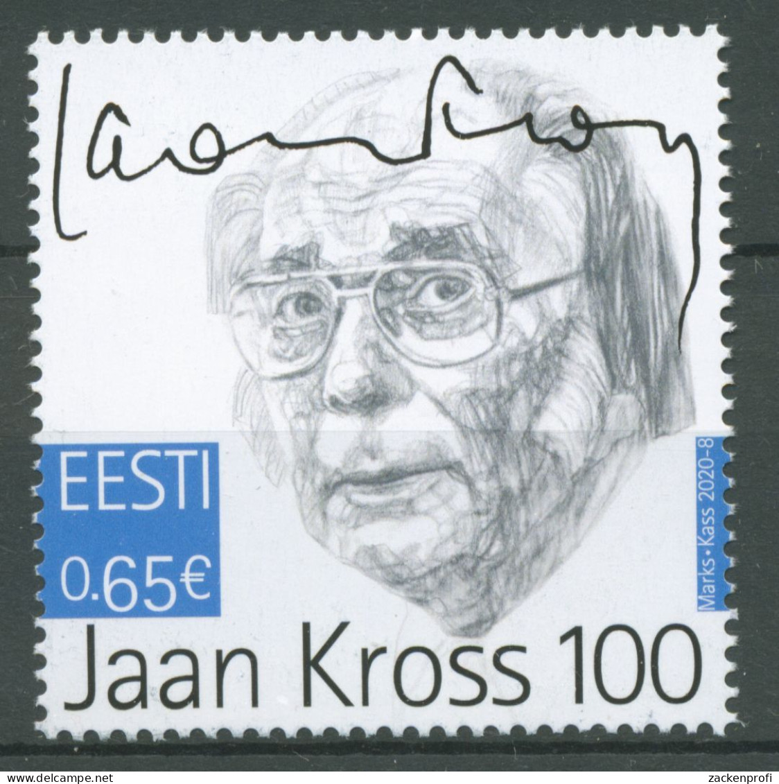 Estland 2020 Persönlichkeiten Schriftsteller Jaan Kross 978 Postfrisch - Estland