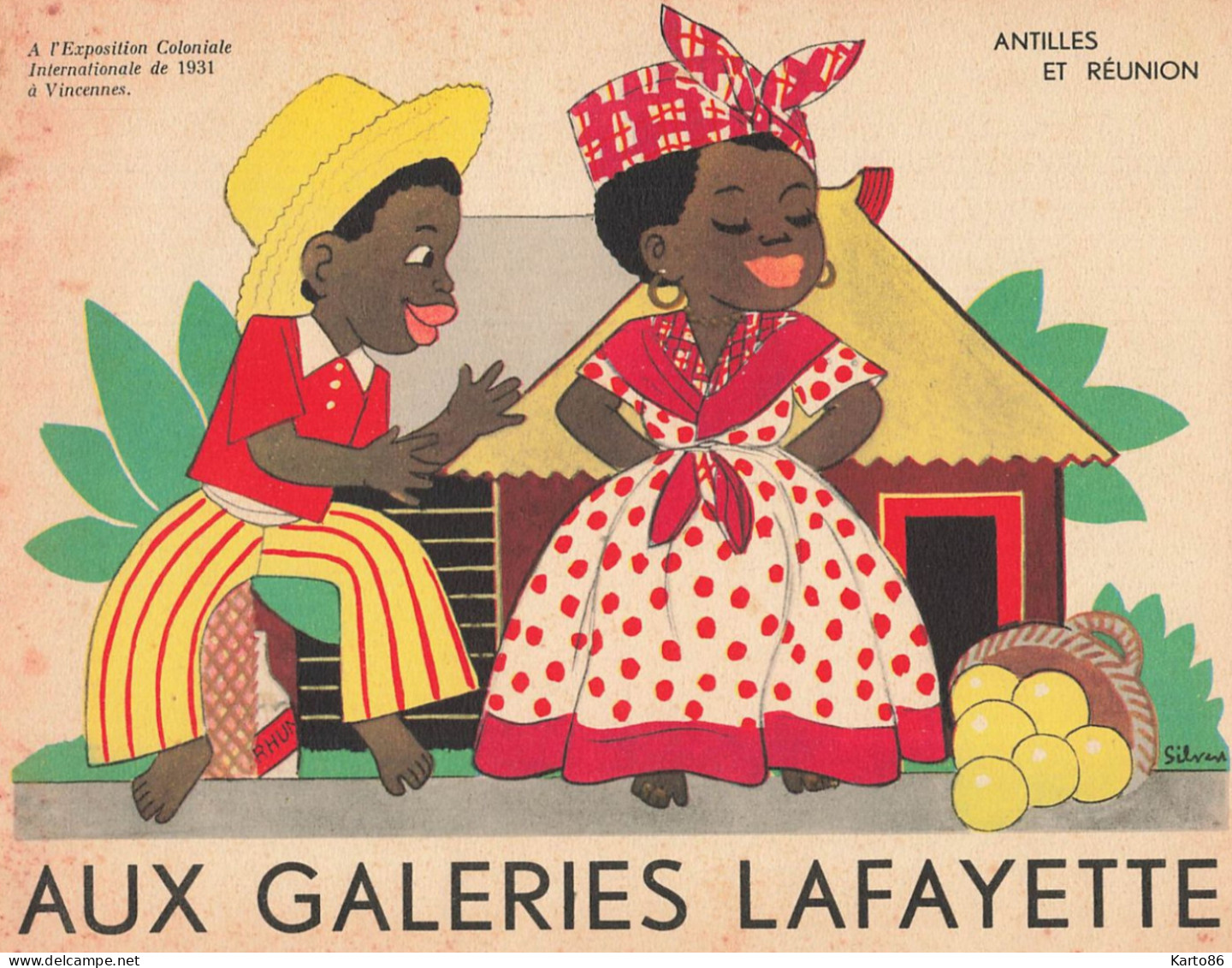 AUX GALERIES LAFAYETTE * 9 Publicités Illustrateur Silvestre * Exposition Coloniale Vincennes 1931 éthnique Ethno Ethnic - Publicidad
