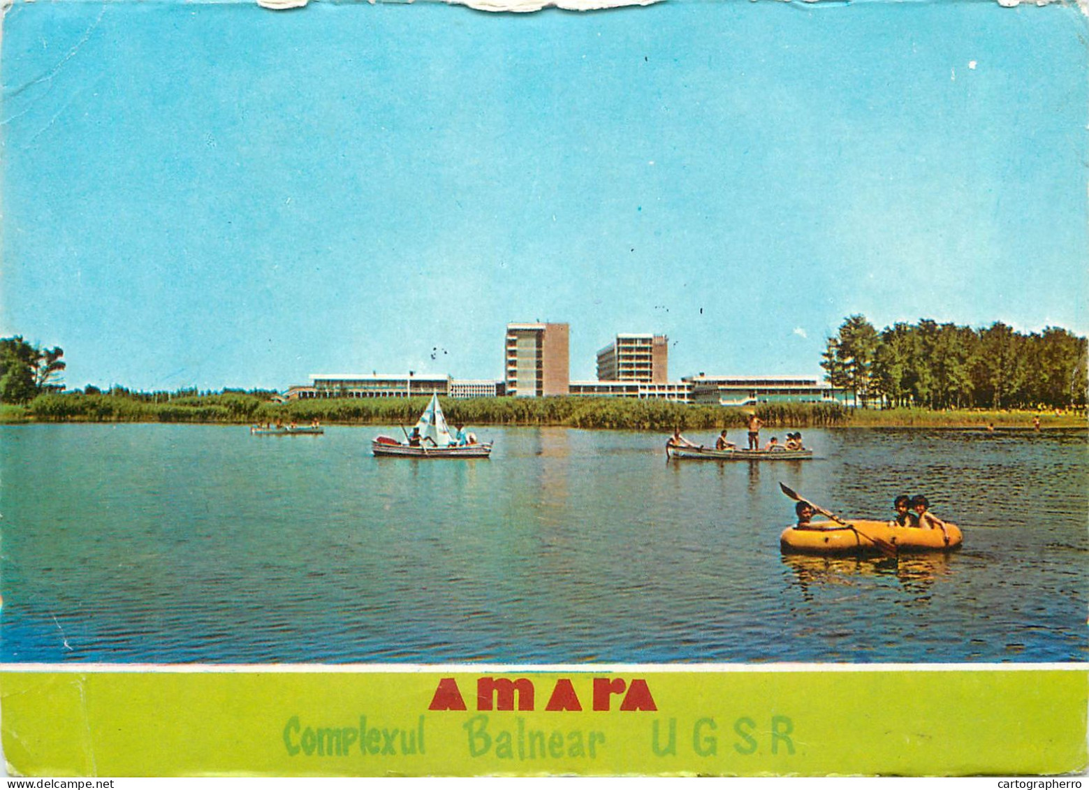 Navigation Sailing Vessels & Boats Themed Postcard Amara Romania Rowboat - Sailing Vessels