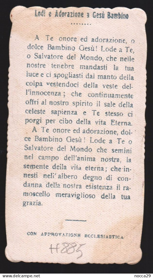 ANTICO SANTINO -  GESU BAMBINO - HOLY CARD - IMAGE PIEUSE  (H885) - Andachtsbilder