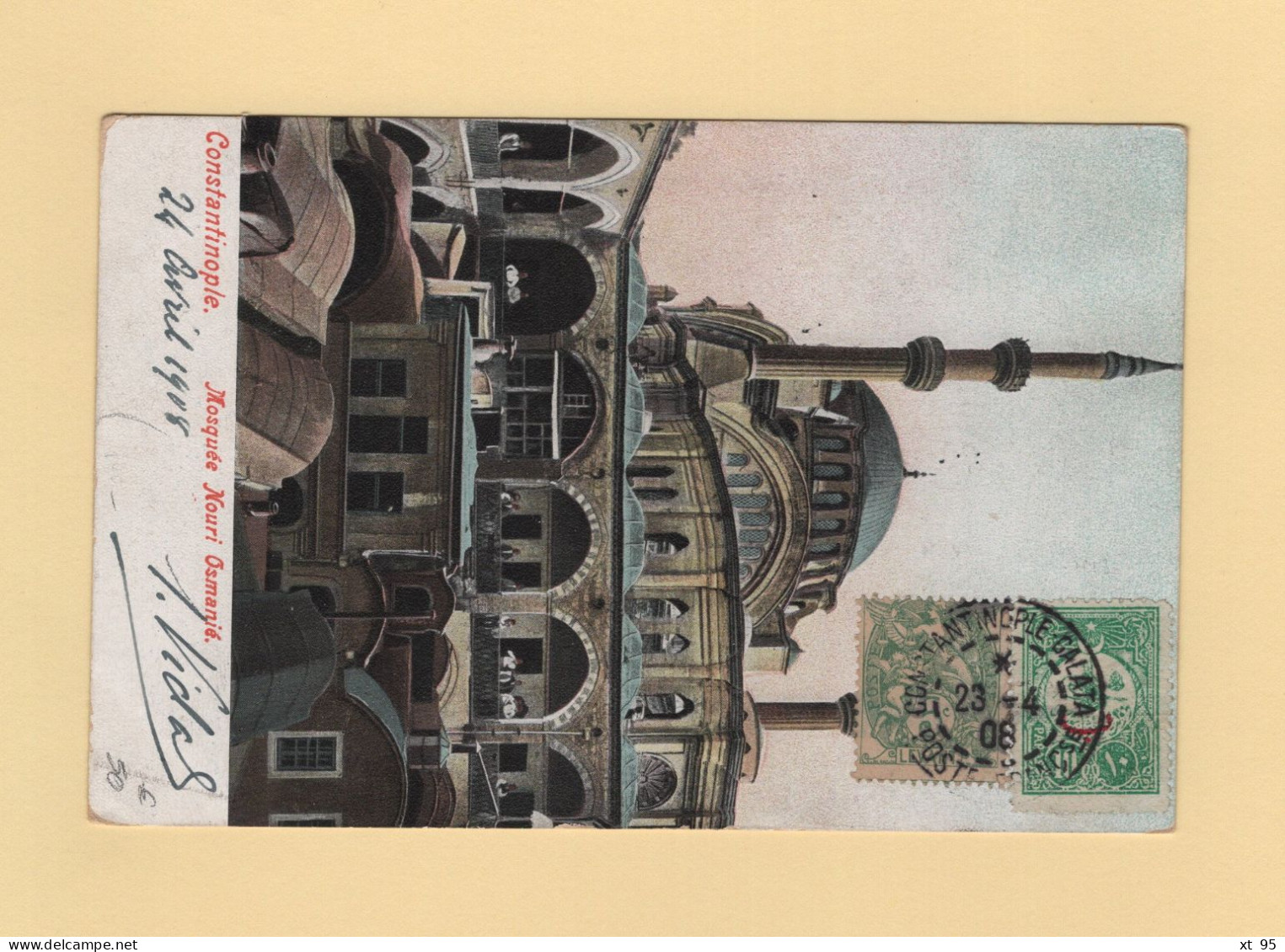 Type Blanc - Constantinople Galata - 1908 - Affranchissement Mixte - Storia Postale